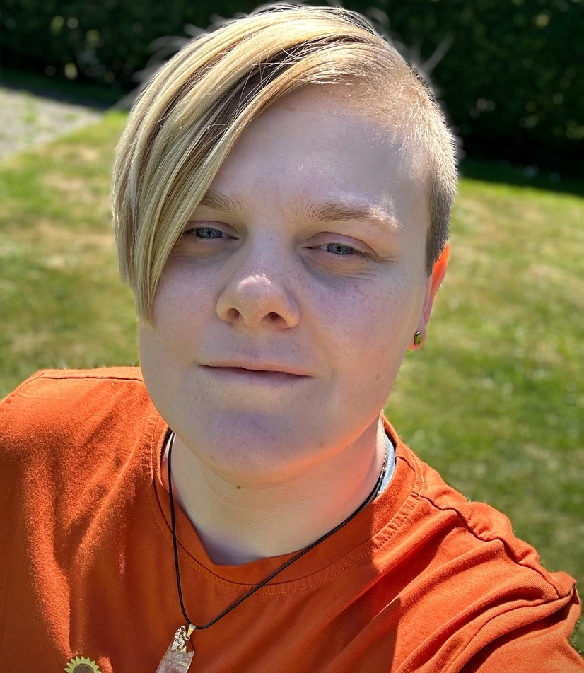 A portrait of a short-haired girl